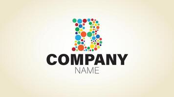 Colorful and playful logo design featuring a stylized letter B made up of variously sized, vibrant circles vector