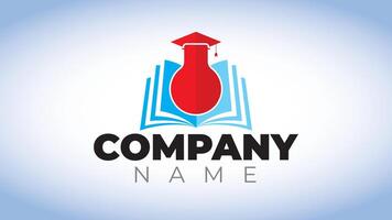 Logo for universities with flask and graduation hat vector