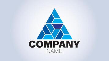 A blue triangle logo with a blue triangle vector