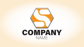 A letter s logo with an orange and white background vector