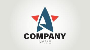 A star logo with a red and blue star vector