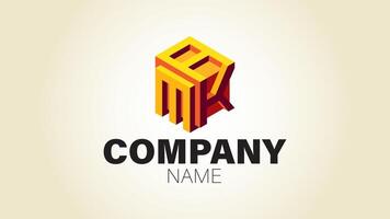 A logo for a company that is made up of a cube vector