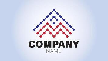 A logo for a company that is made up of red and blue triangles vector