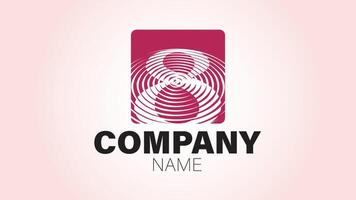 A pink and white logo for company 8 vector