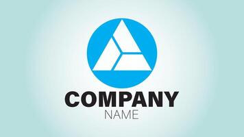 A blue and white logo with an arrow in the middle vector