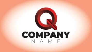 Q Logo with arrow pointing in 3d style vector