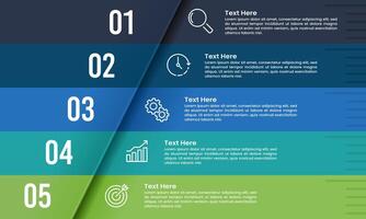 Infographic poster 5 steps to success gradient design. Business presentation, Banner, Workflow, Strategy and Marketing. vector