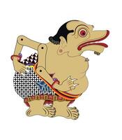 Wayang puppet shadow, togog image illustration. Traditional javanese performance art. vector