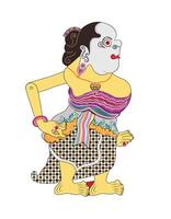 Wayang puppet shadow, limbuk image illustration. Traditional Javanese performing art. vector