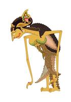 Wayang puppet, arimbi image illustration. Traditional javenese performance art. vector