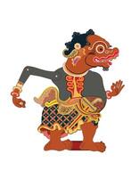 Wayang puppet shadow, mbilung image illustration style, javanese traditional performance art. vector