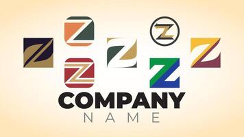 Set of z logo in multiple colours for businesses vector