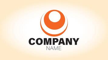 A logo for a company with an orange circle vector