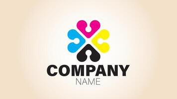 A logo for a company with colorful hearts vector