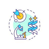 Antibody target validation multi color concept icon. Antibody discovery stage. Laboratory research. Round shape line illustration. Abstract idea. Graphic design. Easy to use in article vector