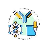 Antibody sequencing multi color concept icon. Antibody production process. Genetic code. Cell structure. Round shape line illustration. Abstract idea. Graphic design. Easy to use in article vector