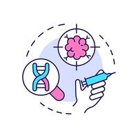 Cancer vaccines multi color concept icon. Immunotherapy type. Oncology treatment. Precision medicine. Round shape line illustration. Abstract idea. Graphic design. Easy to use in article vector
