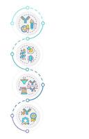 Antibody production process infographic design template. Phage display. Data visualization with 5 options. Process vertical flow chart vector