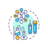 Antigen design and production multi color concept icon. Antibody discovery stage. Biotechnology. Round shape line illustration. Abstract idea. Graphic design. Easy to use in article vector