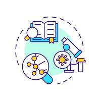 Antibody hit discovery multi color concept icon. Antibody research stage. Drug development. Biotechnology. Round shape line illustration. Abstract idea. Graphic design. Easy to use in article vector