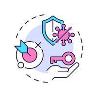 Checkpoint inhibitors multi color concept icon. Immunotherapy type. Cancer treatment. Immune system. Round shape line illustration. Abstract idea. Graphic design. Easy to use in article vector