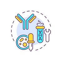 Recombinant antibody expression multi color concept icon. Production process. Biotechnology. Protein synthesis. Round shape line illustration. Abstract idea. Graphic design. Easy to use in article vector