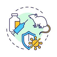 Immunization multi color concept icon. Hybridoma technology. Antibody production. Laboratory mouse. Round shape line illustration. Abstract idea. Graphic design. Easy to use in article vector