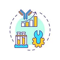 Lead antibody optimization multi color concept icon. Antibody discovery stage. Laboratory equipment. Round shape line illustration. Abstract idea. Graphic design. Easy to use in article vector