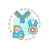 Antibody candidate selection multi color concept icon. Antibody discovery stage. Evaluation and choosing. Round shape line illustration. Abstract idea. Graphic design. Easy to use in article vector