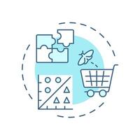 Data sparsity soft blue concept icon. Machine learning, science. Artificial intelligence. Round shape line illustration. Abstract idea. Graphic design. Easy to use article, blog post vector