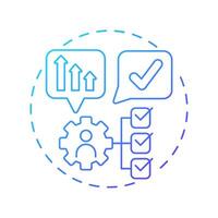 Responsibilities blue gradient concept icon. Operational efficiency, task management. Round shape line illustration. Abstract idea. Graphic design. Easy to use in infographic, presentation vector