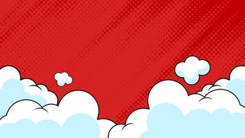 Abstract comic halftone background with red color vector