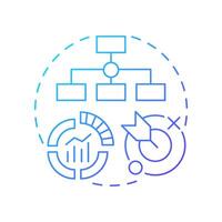 Standard operating procedure blue gradient concept icon. Hierarchy structure, statistics. Round shape line illustration. Abstract idea. Graphic design. Easy to use in infographic, presentation vector