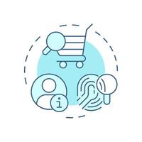 Personalized recommendations soft blue concept icon. Data collection, preferences tracking. Round shape line illustration. Abstract idea. Graphic design. Easy to use article, blog post vector