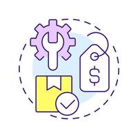 Repairs multi color concept icon. Reverse logistics. Product repair, maintenance. Defect fixing. Round shape line illustration. Abstract idea. Graphic design. Easy to use in brochure vector