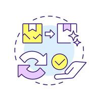 Replacement multi color concept icon. Reverse logistics. Product return and exchange. Customer service. Round shape line illustration. Abstract idea. Graphic design. Easy to use in article vector