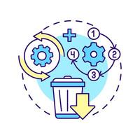 Closed-loop supply chain multi color concept icon. Reverse logistics strategy. Sustainability in business. Round shape line illustration. Abstract idea. Graphic design. Easy to use in article vector