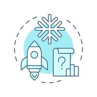 Cold start soft blue concept icon. Recommendation system, marketing. Data organization. Round shape line illustration. Abstract idea. Graphic design. Easy to use article, blog post vector