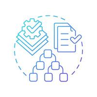 Hierarchical sop blue gradient concept icon. Hierarchy structure, compliance guidelines. Round shape line illustration. Abstract idea. Graphic design. Easy to use in infographic, presentation vector