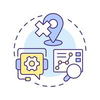 Delivery failure multi color concept icon. Reverse logistics type. Failed shipment. Customer support. Round shape line illustration. Abstract idea. Graphic design. Easy to use in article vector