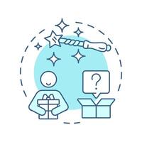 Serendipity soft blue concept icon. User experience, personalized recommendations. Algorithms, marketing. Round shape line illustration. Abstract idea. Graphic design. Easy to use article, blog post vector