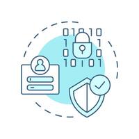Privacy concerns soft blue concept icon. Cyber security, user profile. Access control, technology. Round shape line illustration. Abstract idea. Graphic design. Easy to use article, blog post vector