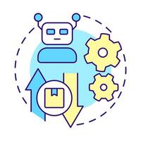 Automated returns processing multi color concept icon. Reverse logistics strategy. Business intelligence. Round shape line illustration. Abstract idea. Graphic design. Easy to use in article vector