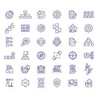 Standard operating procedures linear icons set. Task management, workflow guidelines. Hierarchy structure. Customizable thin line symbols. Isolated outline illustrations. Editable stroke vector