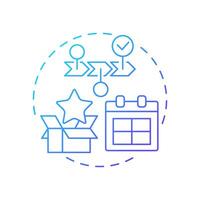 Order scheduling blue gradient concept icon. Task processing, workflow planning. Round shape line illustration. Abstract idea. Graphic design. Easy to use in infographic, presentation vector