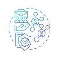 HR sops blue gradient concept icon. Human resources, compliance. Hiring, recruitment. Round shape line illustration. Abstract idea. Graphic design. Easy to use in infographic, presentation vector