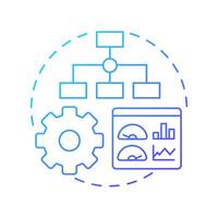 Procedures blue gradient concept icon. Hierarchy structure, performance monitoring. Round shape line illustration. Abstract idea. Graphic design. Easy to use in infographic, presentation vector