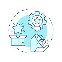 Novelty soft blue concept icon. Personalized recommendations, preferences. Marketing, content. Round shape line illustration. Abstract idea. Graphic design. Easy to use article, blog post vector