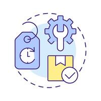 Rental and leasing returns multi color concept icon. Reverse logistics type. Product return. Limited time. Round shape line illustration. Abstract idea. Graphic design. Easy to use in article vector