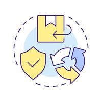 Product recalls multi color concept icon. Reverse logistics type. Return defective prosucts. Quality control. Round shape line illustration. Abstract idea. Graphic design. Easy to use in article vector
